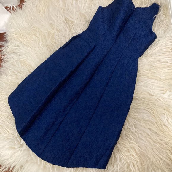 Halston Heritage Floral Jacquard Dress Sleeveless Cocktail - Picture 10 of 14